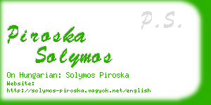 piroska solymos business card